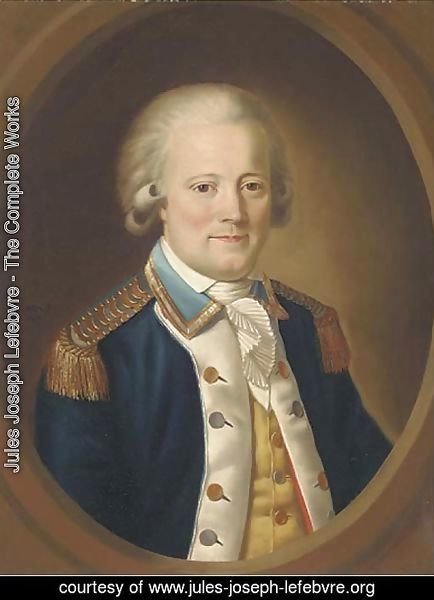 Portrait of naval officer, half-length in uniform, within a feigned oval