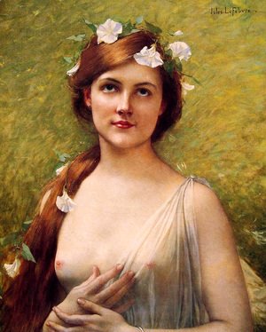 Jules Joseph Lefebvre - Young Woman With Morning Glories In Her Hair