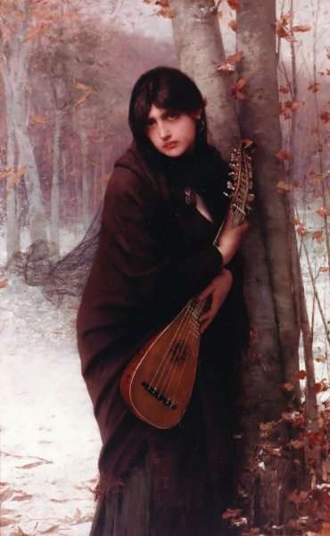 Girl with a Mandolin by Jules Joseph Lefebvre