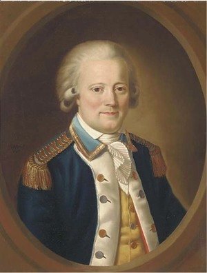 Portrait of naval officer, half-length in uniform, within a feigned oval