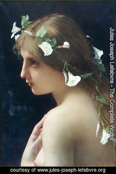Jules Joseph Lefebvre - Nymph With Morning Glory Flowers